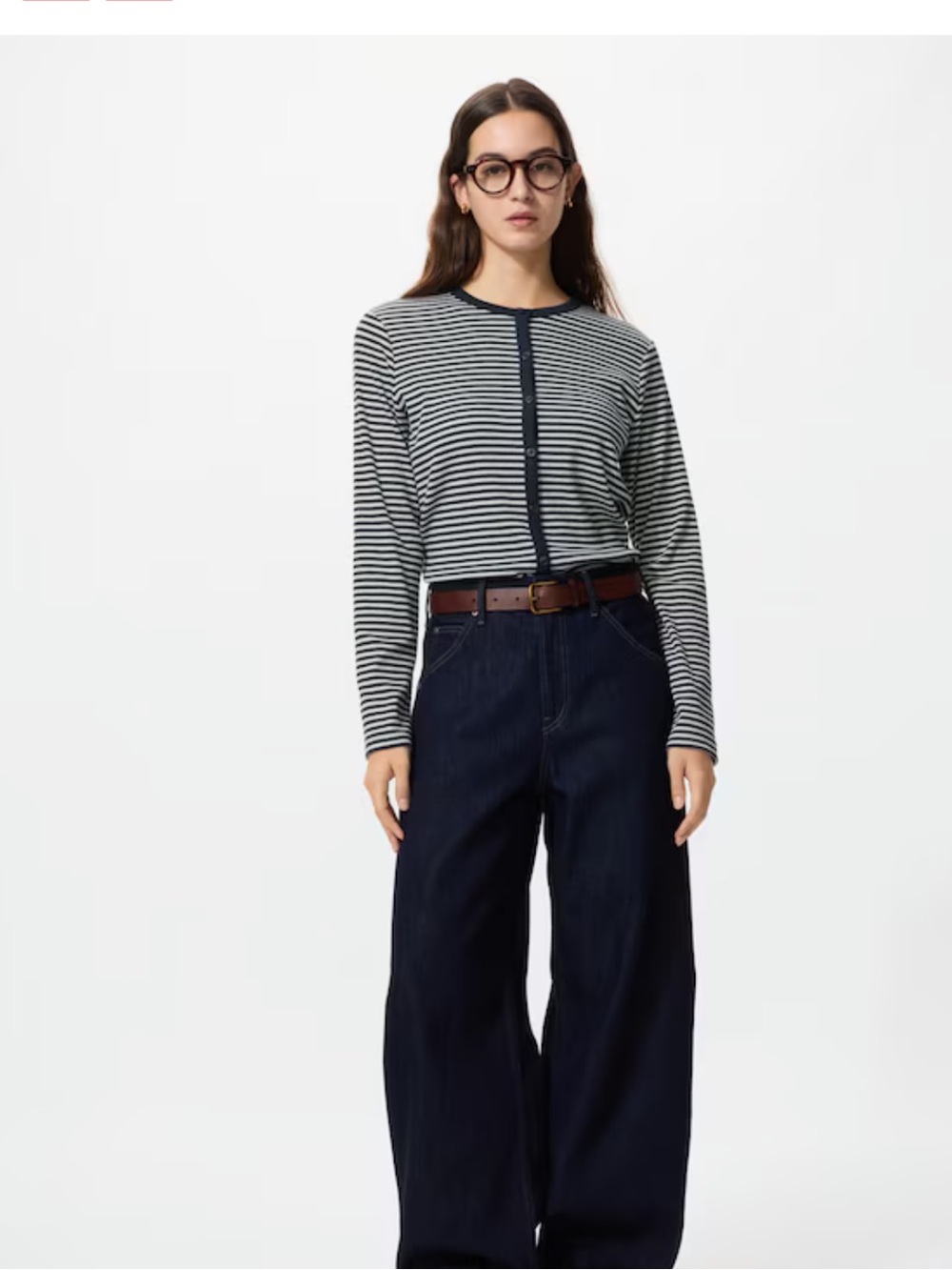 Uniqlo Soft Ribbed Cardigan | Striped